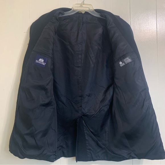 Stafford Formal Suit Blazer Black Camel Hair Wool Sport Coat Blazer Size 42L. - Picture 3 of 13